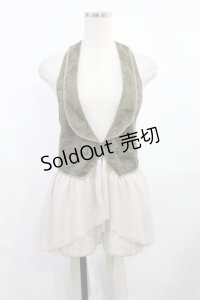 axes femme / シフォン切替ベスト M カーキ H-25-08-05-1022-AX-TO-NS-ZH