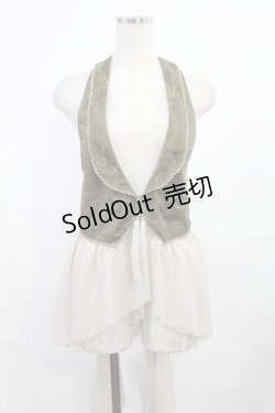 画像1: axes femme / シフォン切替ベスト M カーキ H-25-08-05-1022-AX-TO-NS-ZH