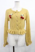 axes femme kawaii / 苺の編みぐるみニットカーデ M イエロー H-25-08-05-1024-AX-TO-NS-ZH