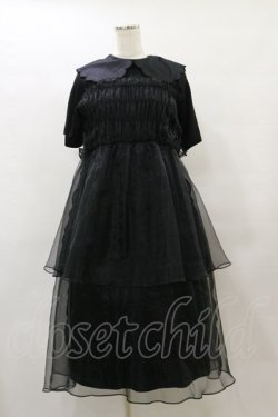 画像1: Candy Stripper / SHEER SHIRRING DRESS 2 ブラック×ブラック H-25-08-05-067-PU-OP-KB-ZH