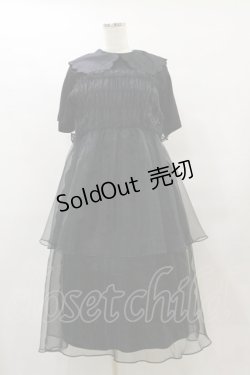 画像1: Candy Stripper / SHEER SHIRRING DRESS 2 ブラック×ブラック H-25-08-05-067-PU-OP-KB-ZT492