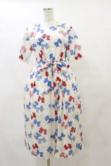Jane Marple / Anniversary ribbonsマリンカラードレス M オフ H-25-08-05-070-JM-OP-KB-ZH