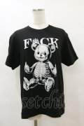 Drug Honey / スケルトンテディプリントTシャツ  黒 H-25-08-05-019-PU-TO-KB-ZH