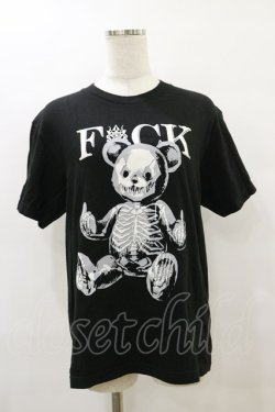画像1: Drug Honey / スケルトンテディプリントTシャツ  黒 H-25-08-05-019-PU-TO-KB-ZH