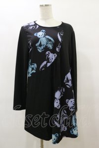 Drug Honey / スケルトンテディ切替ロングカットソー  ブラック H-25-08-05-021-PU-TO-KB-ZH