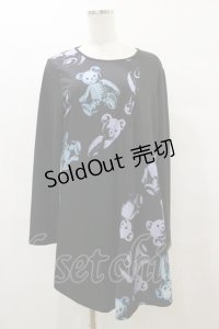 Drug Honey / スケルトンテディ切替ロングカットソー  ブラック H-25-08-05-021-PU-TO-KB-ZH