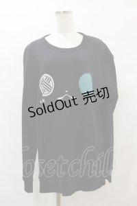 NieR Clothing / プリントLONG CUTSEW XL 黒 H-25-08-05-026-PU-TO-KB-ZH