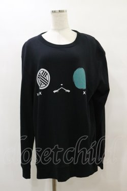 画像1: NieR Clothing / プリントLONG CUTSEW XL 黒 H-25-08-05-026-PU-TO-KB-ZH