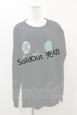 画像1: NieR Clothing / プリントLONG CUTSEW XL 黒 H-25-08-05-026-PU-TO-KB-ZH