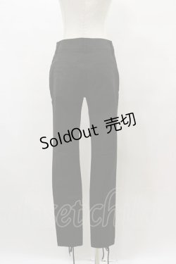画像2: LISTEN FLAVOR / ジップ付きレースアップスキニーパンツ L ブラック H-25-08-05-030-PU-PA-KB-ZH