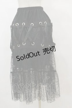 画像2: Drug Honey / 縫合風チュールスカート  黒 H-25-08-05-032-PU-SK-KB-ZH