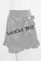 Ank Rouge / リボン合皮スカート M ブラック H-25-08-06-031-CA-SK-NS-ZH