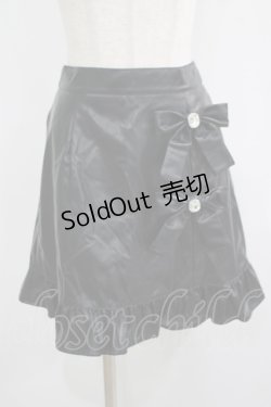 画像1: Ank Rouge / リボン合皮スカート M ブラック H-25-08-06-031-CA-SK-NS-ZH