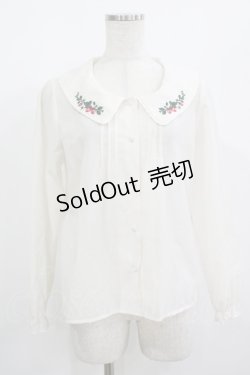 画像1: Fi.n.t / いちご刺繍ブラウス Free オフ H-25-08-06-048-CA-BL-NS-ZH