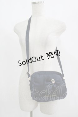 画像1: Maison de FLEUR / ビジューリボンフリルミニショルダーバッグ  ネイビー H-25-08-06-058-LO-BG-NS-ZH
