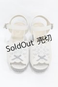 Fi.n.t / ブーケ刺繍ウッドライクソールサンダル M/23.5cm IVORY×BL H-25-08-06-1001-CA-SH-NS-ZH