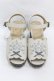 画像1: Fi.n.t / ブーケ刺繍ウッドライクソールサンダル M/23.5cm IVORY×BL H-25-08-06-1001-CA-SH-NS-ZH (1)