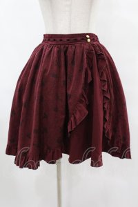 axes femme / 総柄スリットスカート/美女と野獣 M ボルドー H-25-08-06-1035-AX-SK-NS-ZH