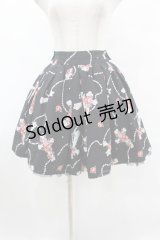 Ank Rouge / ローズ×クロス柄スカート M ブラック H-25-08-06-1036-CA-SK-NS-ZH