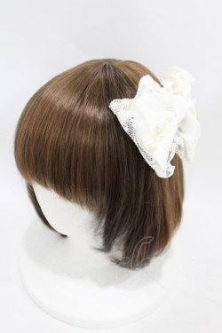 画像1: Angelic Pretty / レースリボンバレッタ  オフ H-25-08-06-1004-AP-AC-NS-ZH