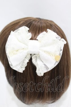 画像2: Angelic Pretty / レースリボンバレッタ  オフ H-25-08-06-1004-AP-AC-NS-ZH
