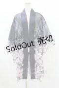 axes femme kawaii / 桜柄シアー着物風羽織 M ネイビー H-25-08-06-1045-AX-TO-NS-ZH