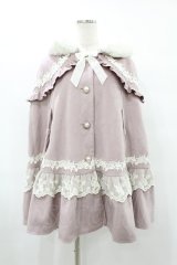 axes femme kawaii / ローズフリルケープコート M ピンク H-25-08-06-1047-AX-CO-NS-ZT0807J