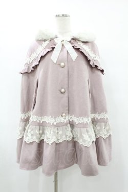 画像1: axes femme kawaii / ローズフリルケープコート M ピンク H-25-08-06-1047-AX-CO-NS-ZH