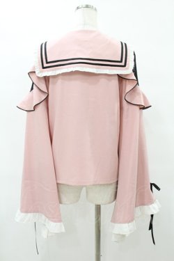画像2: To Alice / フリルセーラー和袖ブラウス S ピンク H-25-08-06-1049-LO-BL-NS-ZH