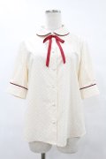 Fi.n.t / タイ付き5分袖ドットブラウス Free IVORY×RED H-25-08-06-1053-CA-BL-NS-ZH