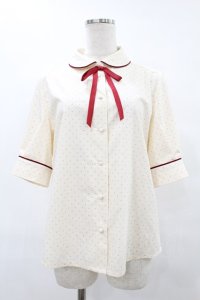 Fi.n.t / タイ付き5分袖ドットブラウス Free IVORY×RED H-25-08-06-1053-CA-BL-NS-ZH