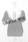 axes femme / ヨーク切替トップス M ブラック H-25-08-06-1058-AX-TO-NS-ZH