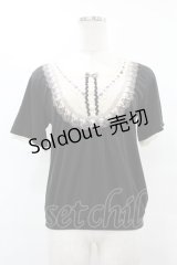 axes femme / ヨーク切替トップス M ブラック H-25-08-06-1058-AX-TO-NS-ZH