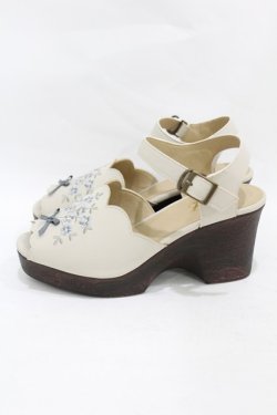 画像2: Fi.n.t / ブーケ刺繍ウッドライクソールサンダル M/23.5cm IVORY×BL H-25-08-06-1001-CA-SH-NS-ZH