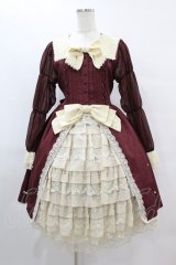 axes femme kawaii / axes femme kawaii 青木美沙子/ミルフィーユケーキワンピース M ボルドー H-25-08-06-1021-AX-OP-NS-ZH