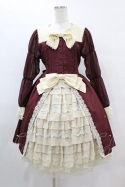 画像1: axes femme kawaii / axes femme kawaii 青木美沙子/ミルフィーユケーキワンピース M ボルドー H-25-08-06-1021-AX-OP-NS-ZH