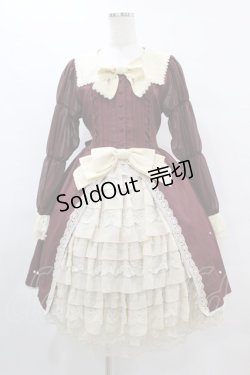 画像1: axes femme kawaii / axes femme kawaii 青木美沙子/ミルフィーユケーキワンピース M ボルドー H-25-08-06-1021-AX-OP-NS-ZH