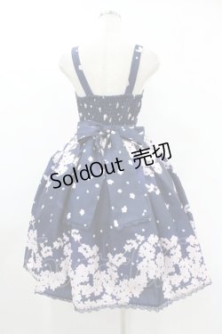 画像2: axes femme kawaii / 桜柄ジャンパースカート M ネイビー H-25-08-06-1028-AX-OP-NS-ZH