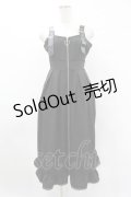 DearMyLove / 合皮ベルトZIPジャンパースカート M ブラック H-25-08-06-1029-EL-OP-NS-ZH