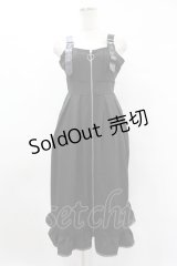 DearMyLove / 合皮ベルトZIPジャンパースカート M ブラック H-25-08-06-1029-EL-OP-NS-ZH