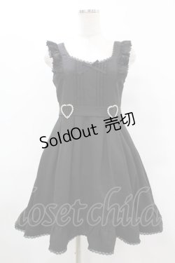 画像1: DearMyLove / ダブルハートジャンスカワンピース M ブラック H-25-08-06-1030-EL-OP-NS-ZH