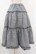 m petit by misako / NINA'S RVパニエスカート L ブラック/ブラックギンガム リバーシブル H-25-08-06-1032-LO-SK-NS-ZH
