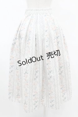 画像2: an another angelus / ストライプアンティークローズ柄スカート Free IVORY×PK H-25-08-06-1034-CA-SK-NS-ZH