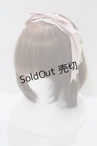 axes femme kawaii / レースリボンカチューシャ  ピンク H-25-08-06-066-AX-AC-NS-ZH