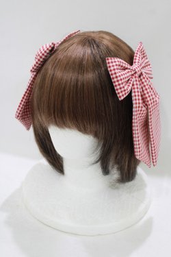 画像1: m petit by misako / AMチェック2Pクリップ  レッド H-25-08-06-067-LO-AC-NS-ZH