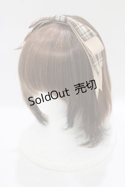 画像1: axes femme kawaii / ギンガムリボンカチューシャ  ブラウン H-25-08-06-073-AX-AC-NS-ZH
