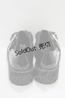 画像3: DearMyLove / 厚底メイドフリルシューズ 24.5cm ブラックエナメル H-25-08-06-078-EL-SH-NS-ZH