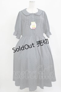 m petit by misako / AOKストライプフレアワンピース 4L グレー H-25-08-06-012-LO-OP-NS-ZH