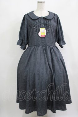 画像1: m petit by misako / AOKストライプフレアワンピース 4L グレー H-25-08-06-012-LO-OP-NS-ZH