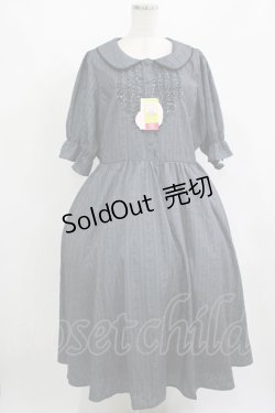 画像1: m petit by misako / AOKストライプフレアワンピース 4L グレー H-25-08-06-012-LO-OP-NS-ZH
